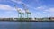Long Beach California industrial ship cargo cranes