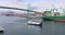 Long Beach California Port cargo container barge bridge 4K