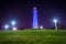 Long Beach Harbor Lighthouse at night, in Long Beach