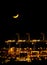 Long Beach oil rigs crescent moon nightlights