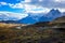 Long Beautiful Road to the Mountains in the Torres Del Paine National Park, Chile