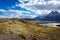 Long Beautiful Road to the Mountains in the Torres Del Paine National Park, Chile