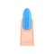 Long blue fingernail. Vector illustration on white background.