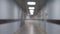 Long blurred corridor, modern building interiors. Office corridor concept.