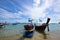 Long boat and tropical beach, Rawai beach , Andaman Sea, Thailand