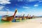 Long boat and tropical beach, Thailand