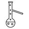 Long boiling flask icon, outline style