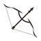 Long bow with arrow archery flat icon for apps and websites