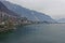 Long bridge above Montreux and Lake Geneva in winter