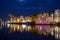 Long Bridge waterfront in Gdansk at dusk