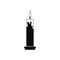 Long candle black icon