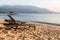 Long chairs on a beach in Pulau Tioman, Malaysia