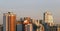 Long cityscape panoramic view of leeds showing the offices apartments and skyscrapers