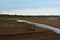 Long coastal stream at the beach, Northern Sea, Holkham beach, United Kingdom