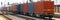 Long container cargo train panorama