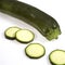 Long Courgette or Zucchini, cucurbita pepo against White Background