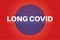 LONG COVID  vector illustration on a red and blue background