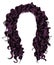 Long curly hairs purplecolors . beauty fashion style . wig .