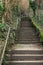 Long Curving Alley Staircase Outdoors Plants Tight Steep Handrail Blauer Weg Stuttgart