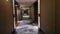 Long dark eerie corridor in a luxurious property
