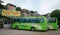 Long-distance buses at the station in Van Duc town, Hanoi, Vietnam