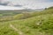 Long distance walking at Garsdale Head in South Cumbria