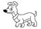 Long dog joy dachshund animal character cartoon coloring page