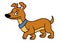 Long dog joy dachshund animal character cartoon illustration