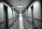 Long Eerie Empty Hospital Hallway - Generative AI