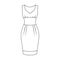 long evening dress for a hike in the theater. Women s sleeveless dress.Women clothing single icon in outline style