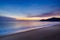 Long exposure beach shot at sunset in Brazilian seacoast