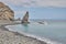 Long exposure at the coastline of la Gomera, Spain. Playa de la Caleta. Rock formation at the beach