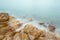 Long exposure of dreamy seascape and rocks