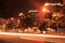 Long exposure image of cars rushing over a street