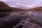 A long exposure landscape taken after sunset on the Orange River