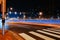 Long exposure of moving cars on night road in Dubai