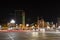 Long Exposure of O`Connell Bridge Street View at Night in Dublin, Ireland