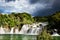 Long exposure panorama of waterfalls of the Krka river in Krka national park in Croatia