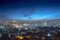 Long exposure panoramic cityscape of Istanbul at a warm calm eve