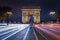 Long exposure of Paris, Champs Ã‰lysÃ©es avenue at night