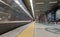 Long exposure photo of moving metro in rossio Lisbon