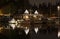 Long Exposure photo of Vancouver Rowing Club at night with the marina docks full of sailboats.