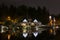 Long Exposure photo of Vancouver Rowing Club at night with the marina docks full of sailboats.