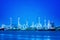Long exposure photograph with grain. Star at Bangchak Refinery. Banchak Oil Refinery, beside the Chao Phraya River, Water