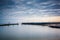 Long exposure of a pier in the Chesapeake Bay, in North Beach, M