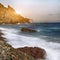 Long exposure of sea and rocks