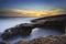 Long exposure seascape rocky coastline cabo raso, Cascais