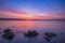 Long exposure seascape after sunset.