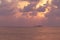 Long exposure of a ship sailed on the horizon of the Sea of ashkelon, Israel.