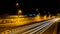 Long exposure shot of light trails of busy trafic freeway